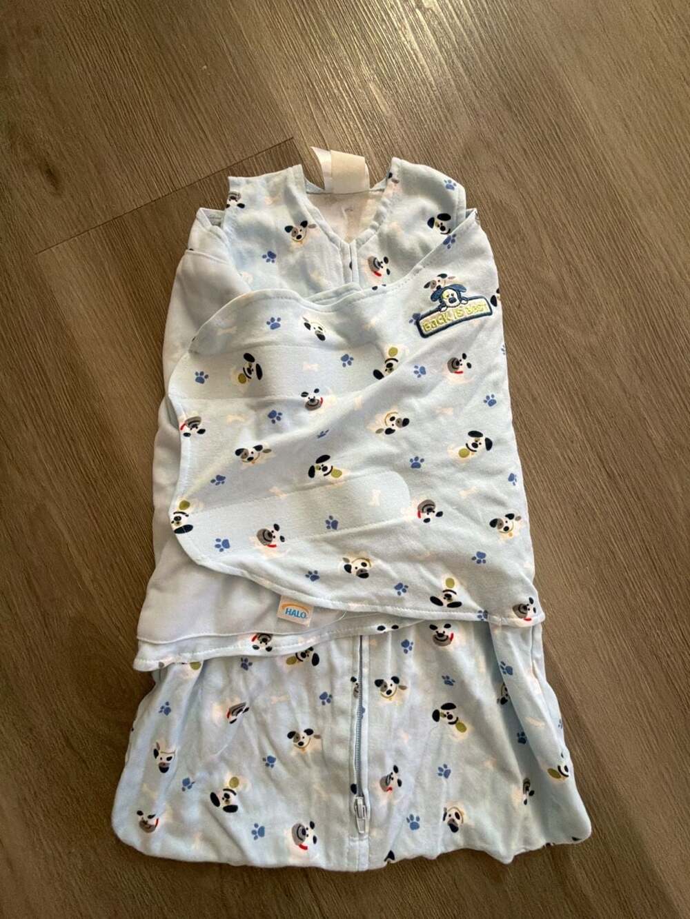 HALO SleepSack Newborn 100% Cotton Swaddle with Puppy Print
